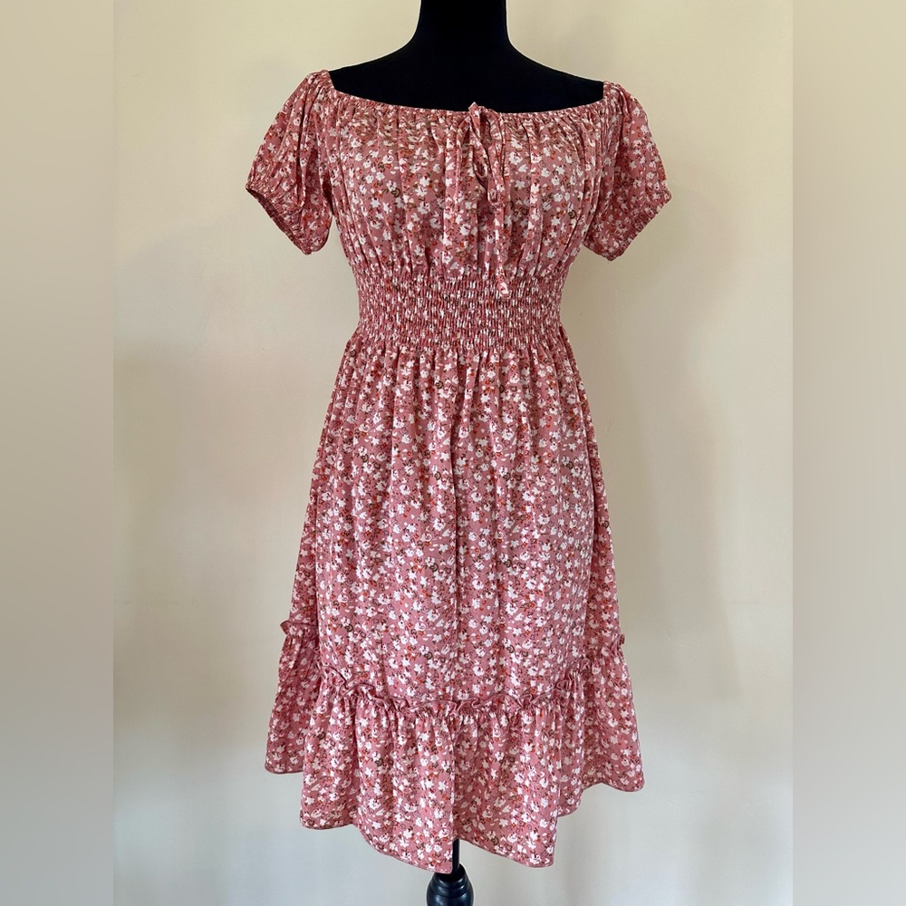 Boho Style Flower Print Dress